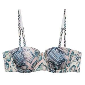 Savage X Fenty | Silver and Black Sapphire Snakeskin Balconette Bra | Size 36DD